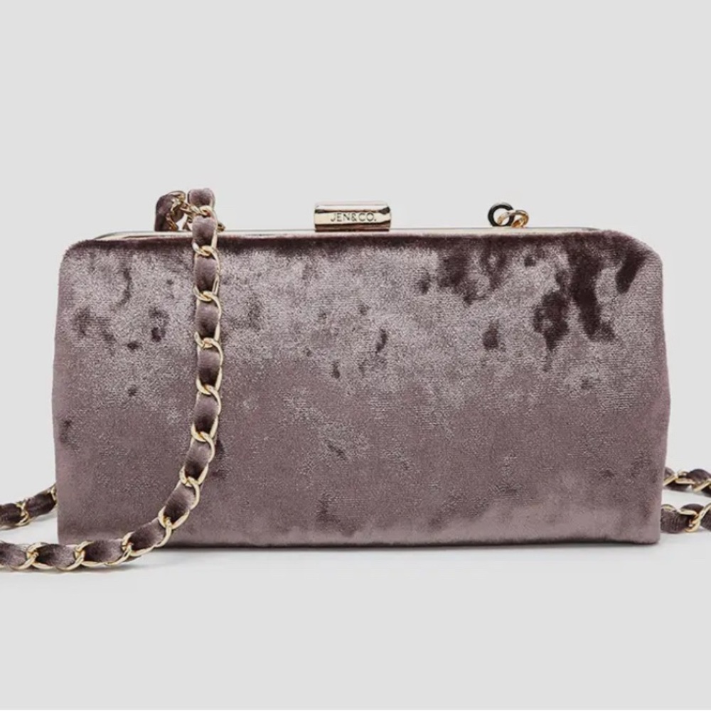 Luxury! Silver velvet crossbody. Spacious and elegant. NEW!!